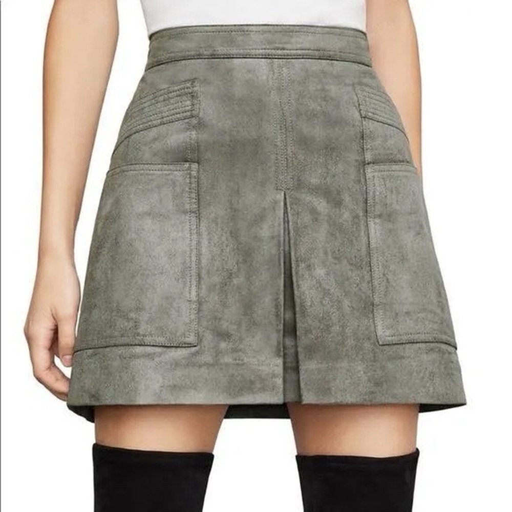 BCBG Suede Utility Skirt Size 6